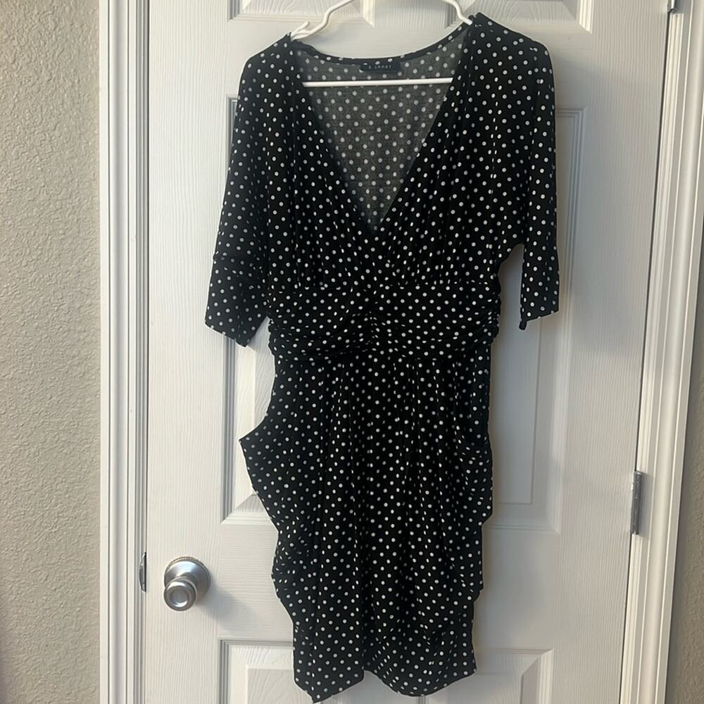 Black and white polka dot dress